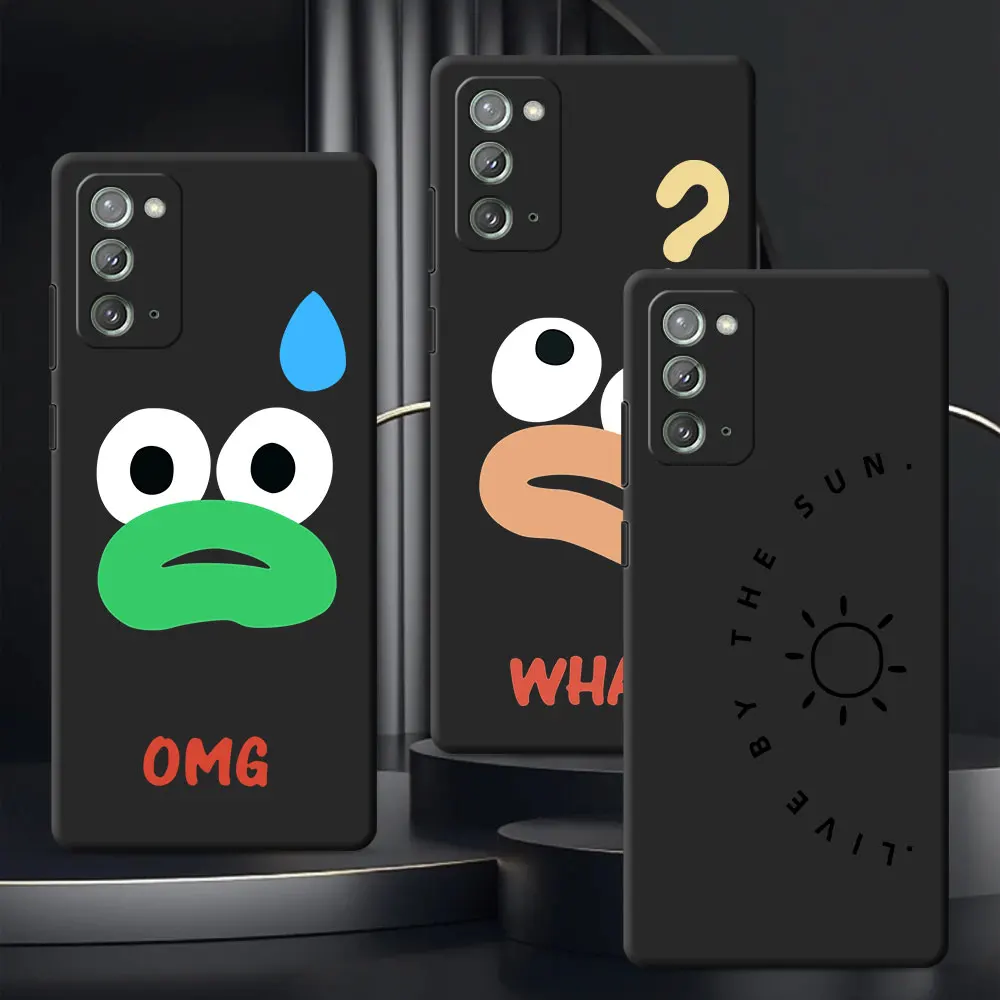 Black Case For Samsung Galaxy Note 20 Ultra 5G 10 Plus 9 TPU Phone Cover M12 J6 Plus J7 J8 J5 Prime OMG WHAT Couple Line Cute
