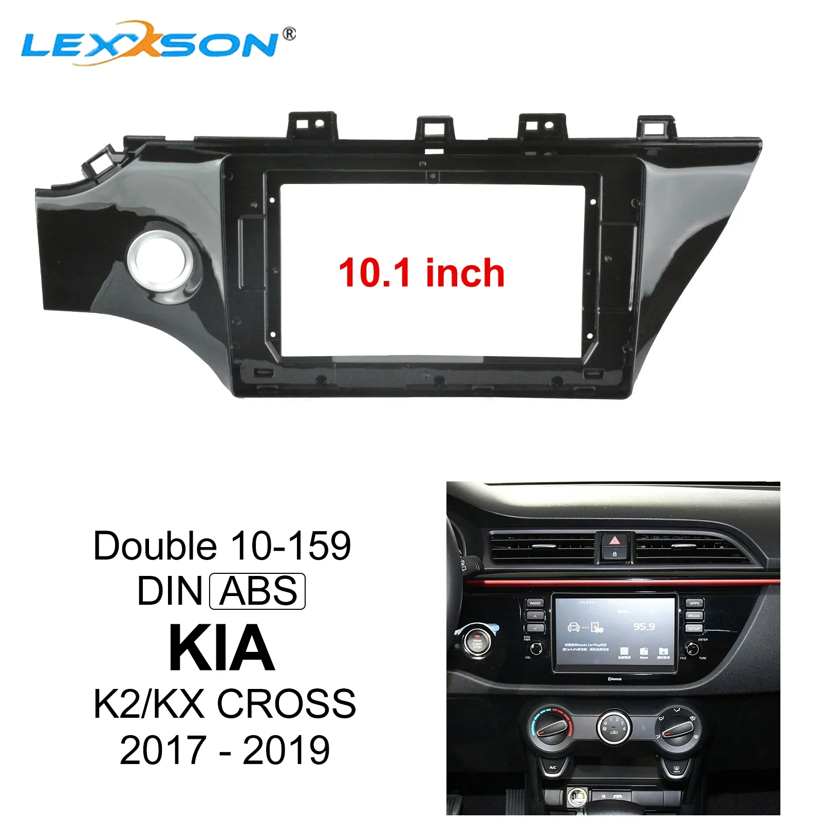 

10.1 Inch Car Fascia For KIA K2 KX CROSS 2017-2019 Stereo Panel Dash Mount Installation 2 Din Car DVD Frame For K2 RIO 4 2017+