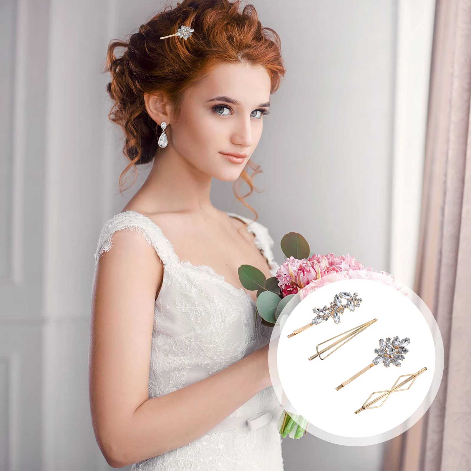 

Rhinestone Wedding Hair Clip Accessories Bridal Decorative Bobby Pin Jeweled Clips Rhinestones Jewels for