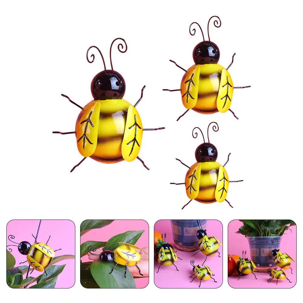 

3 шт. настенные украшения, винтажные домашние подвесные ручные скульптуры пчелы, тематический сад