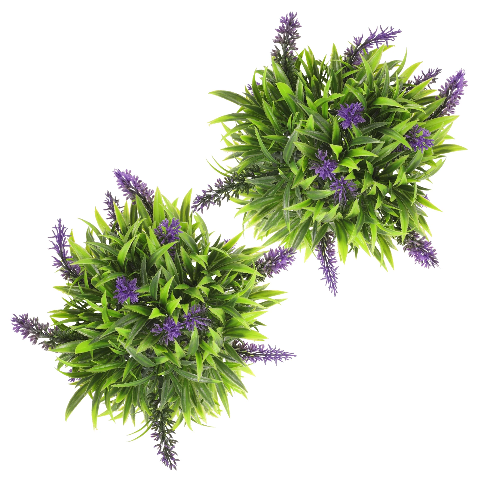 

2pcs Artificial Plant Ball Decorative Lavender Topiary Grass Hanging Balls for Home Wedding Party Stage Coffee Shop Safe Plastic
