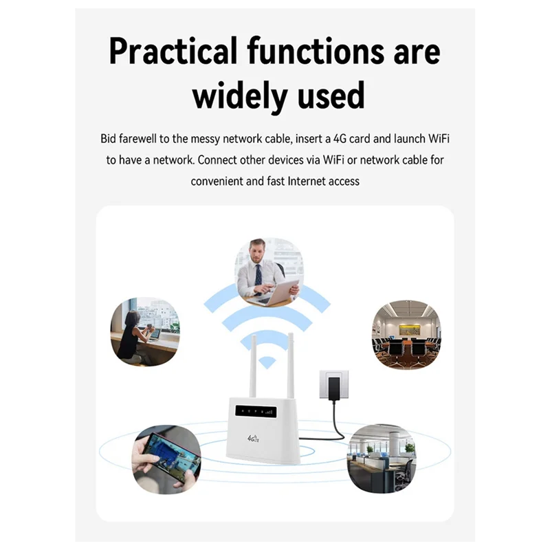 L72A-1 PCS ABS Wireless Card LTE Router Repeater 4G Sim Card Router Mobile Hotspot Share R102 For Home Office EU-Plug