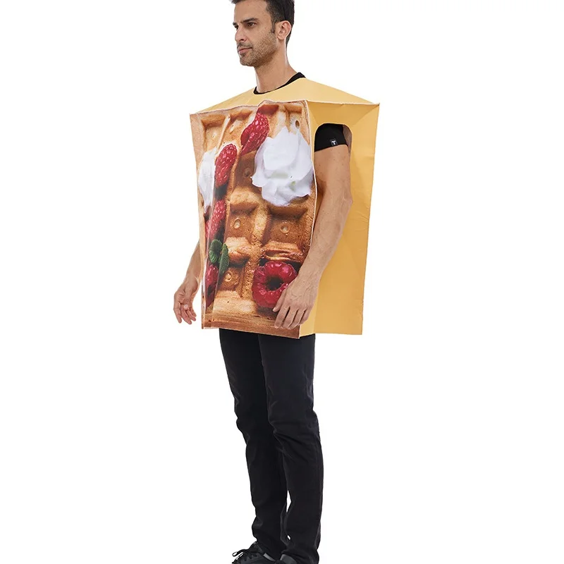 2025 nuevo disfraz de comida divertida de Halloween Wfle Pancake Bar Par actuación ropa étnica para mujer disfraz de escenario producción china