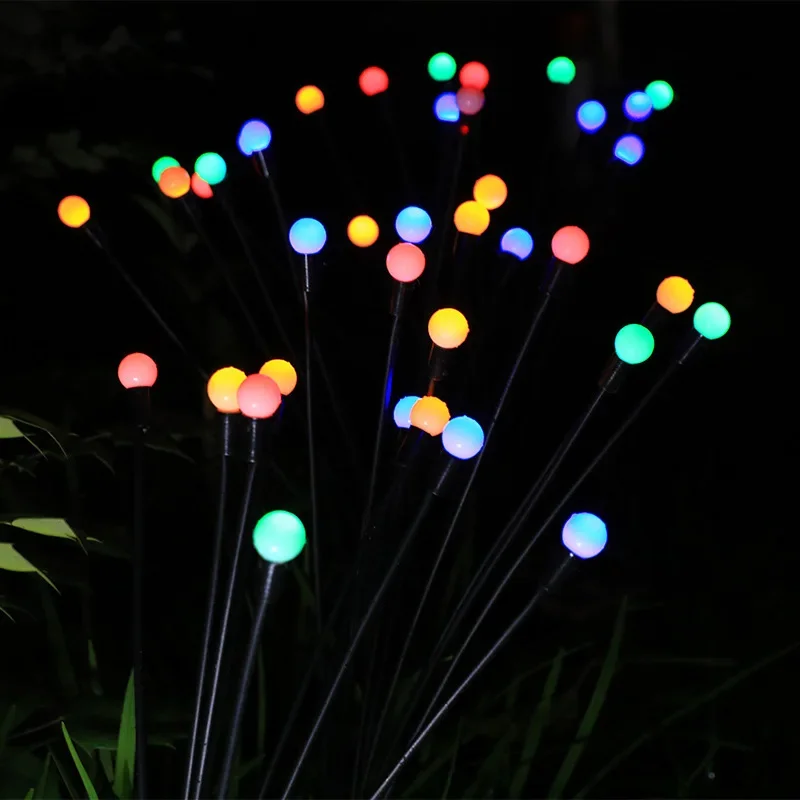 Imagem -03 - Led Solar Powered Firefly Light Impermeável Jardim Decorativo Balançando Vento Dança Lâmpada ao ar Livre 10 Luzes