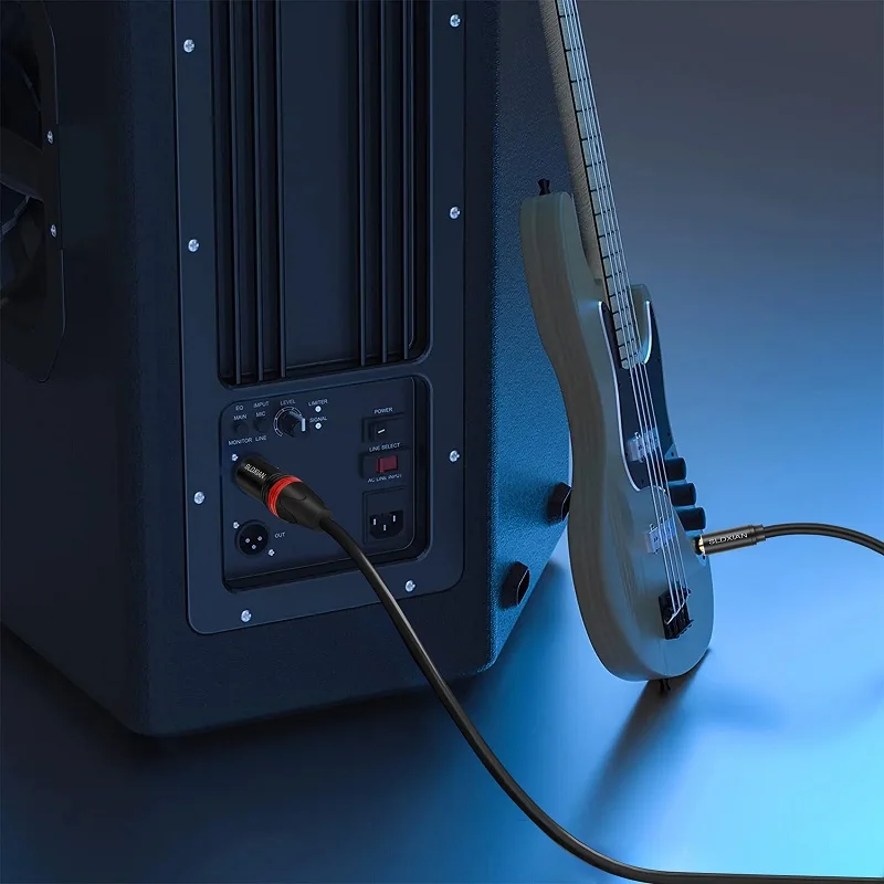 Cabo macho trs para xlr de 1/4 polegadas, plugue trs balanceado de 6.35mm para cabo de microfone macho trs macho de 3 pinos para xlr macho