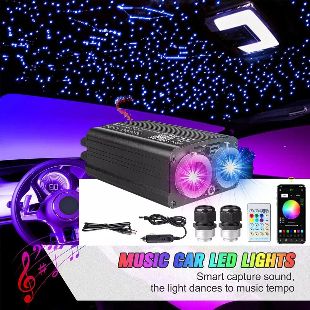 

Car Roof Fiber Optic Light RGBW LED Star Ceiling Light Kit APP Remote Control Roof Stars Lights Car Ambient Lighting Accessories