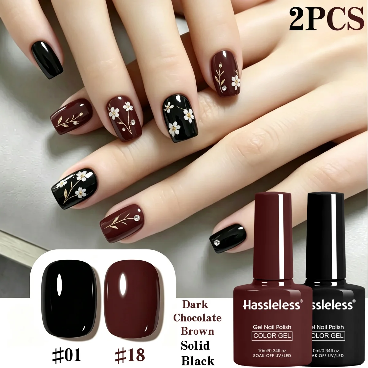 Hassleless 2Pcs Atmospheric Nail Art Color Series, Nail Art Diy, Nail Art Salon Home Gift Set, Specially Designed for Fashionable Women, Suitable for All Seasons, the Perfect Gift for Women