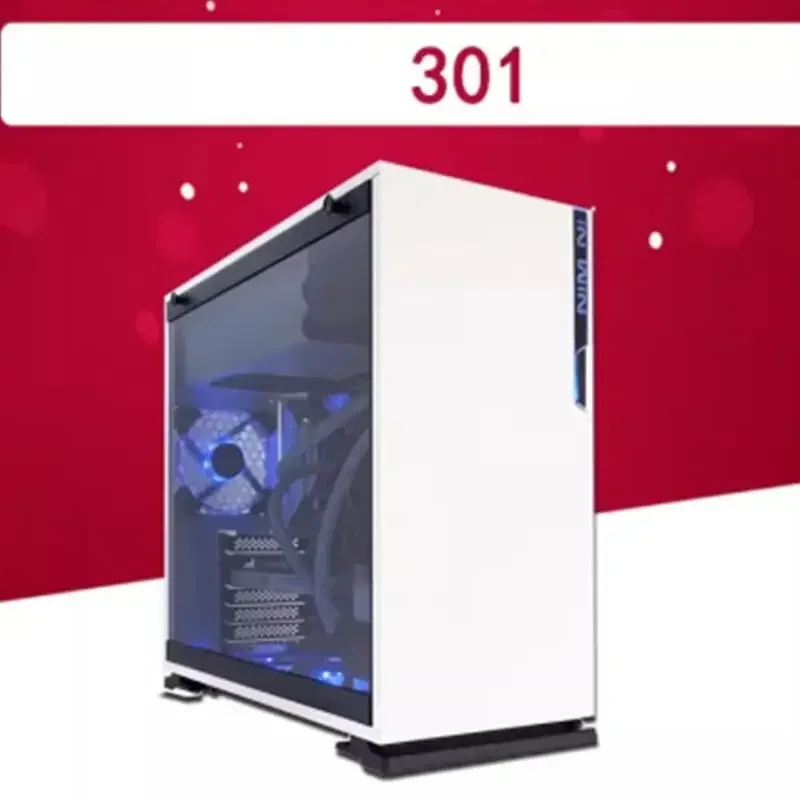 ATX Desktop PC with TUF Liquid Cooling, Side-Panel Window, 220V Power Supply, and Black-and-White Color Scheme