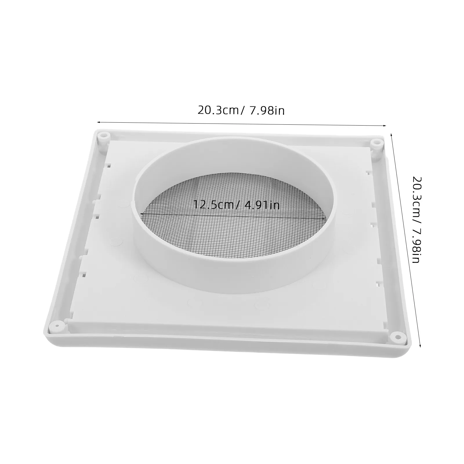 Outdoor Plastic Square Louvered Vent Cover for Bathroom Dryer Vent Exhaust Cover with Metal Mesh for Wall Kitchen