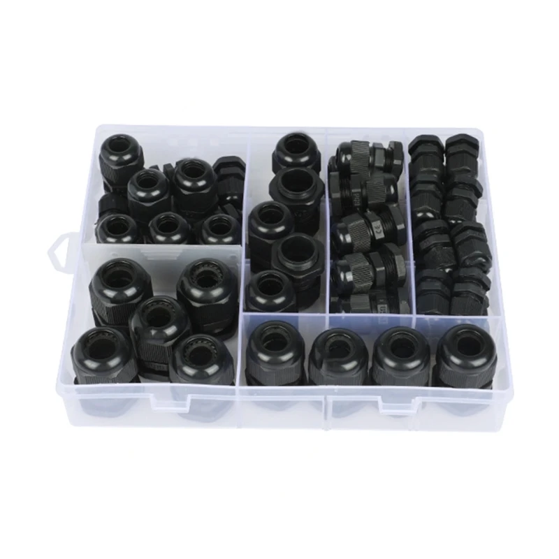 50Pcs Cable Glands Joint Waterproof Cable Connectors Nylon Cable Grommets