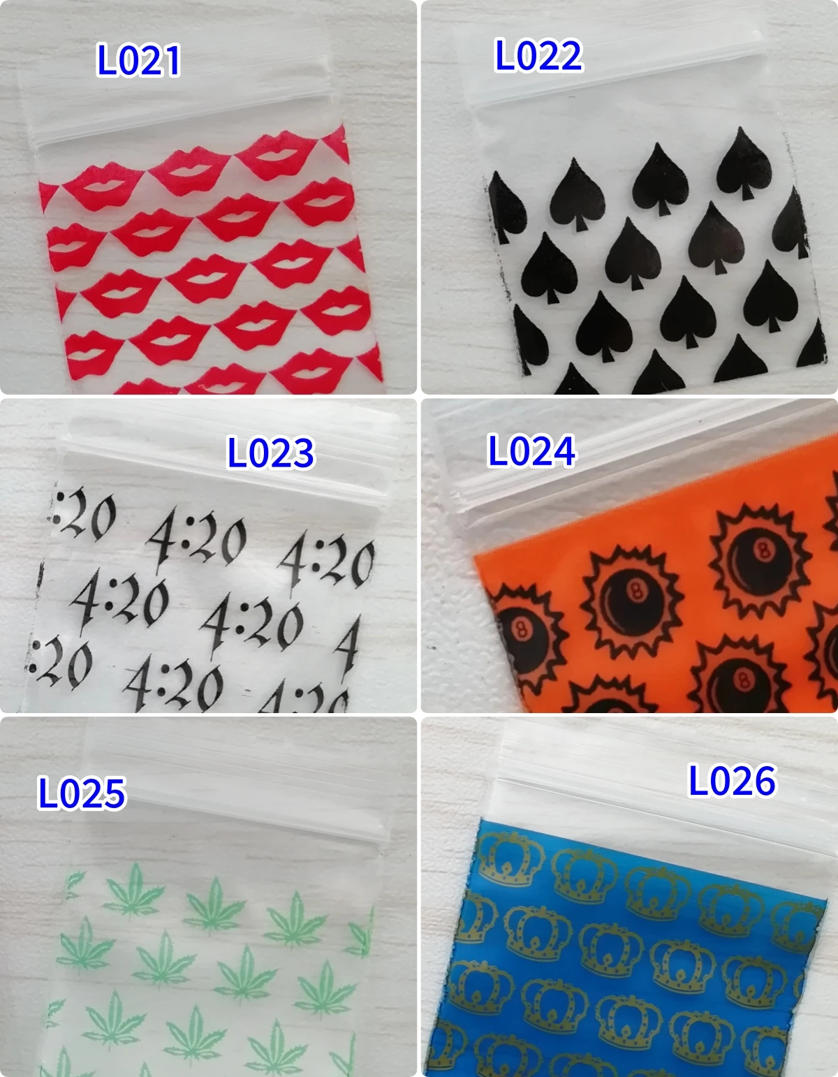 1515-A Mini Plastic Zip Lock Bags Lips 100 Baggies 3.5cm x 3.5cm L02 - view 2