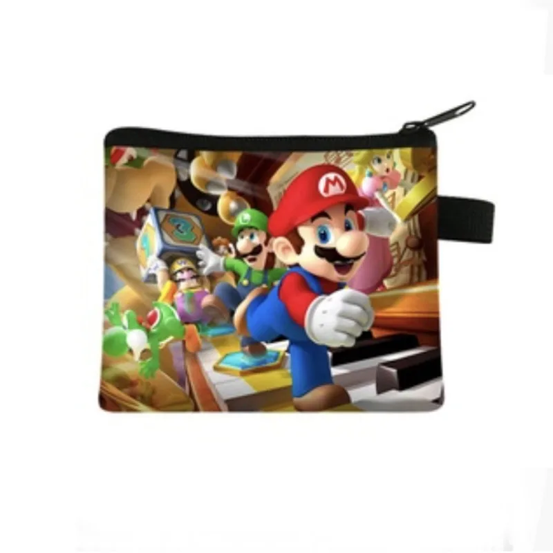 Super Mario Cartoon Wallet para crianças, carry bolsa de armazenamento, sacos chave, requintado, masculino, feminino, estudante, feriado, festa, presentes