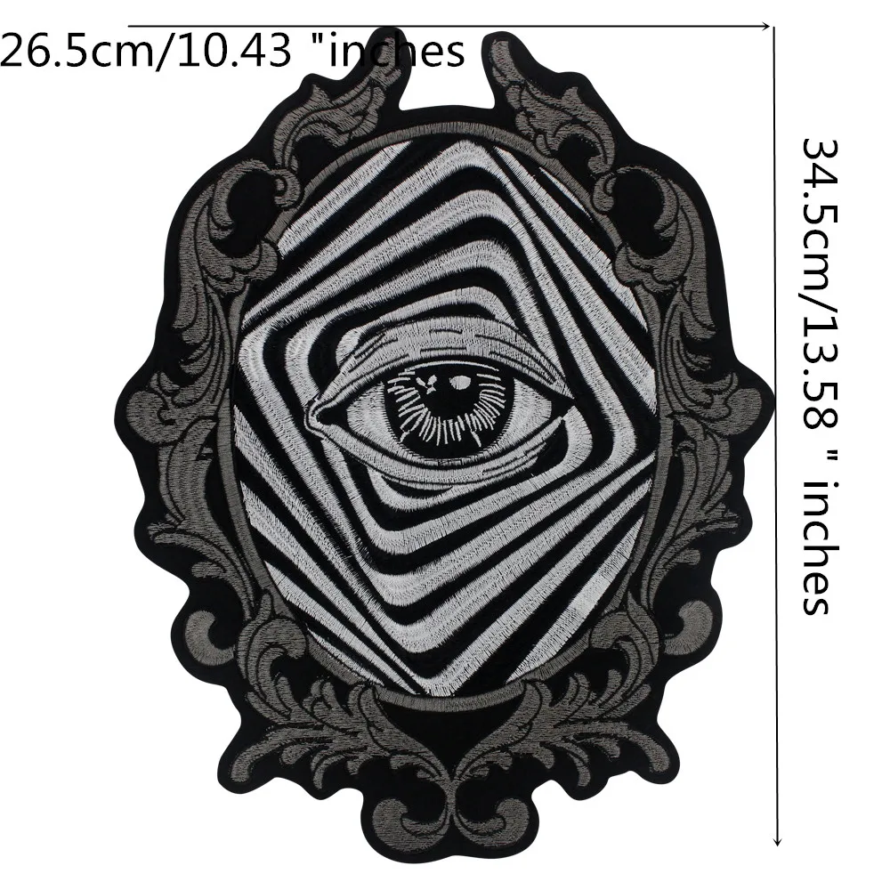 Embroidered Fabric Patch Evil Eyes Applique Iron on Patches for MC Club Vest Decor Lucky Badges