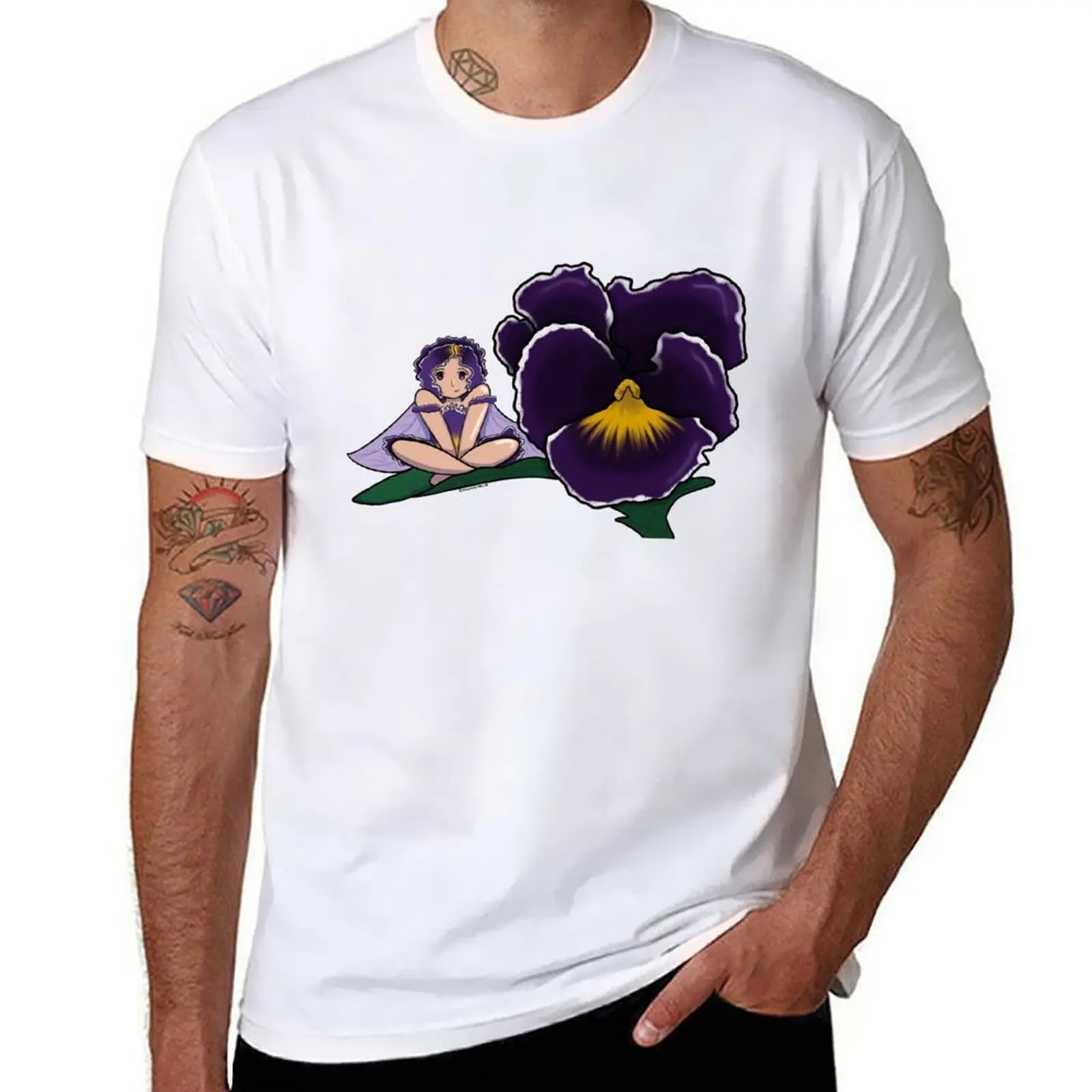 

Purple Pansy Fairy T-Shirt t shirt man luxury t shirts for man slim fit T-Shirt