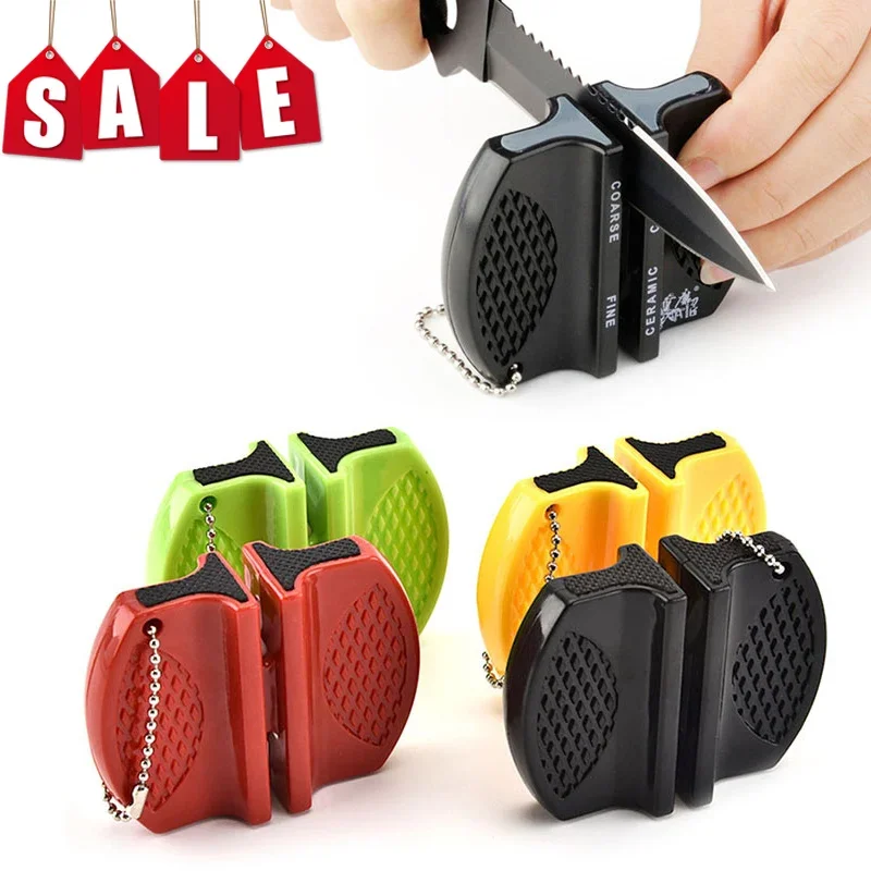 Outdoor Tools Mini Knife Sharpener Portable Non-slip Base Multi Function Stone