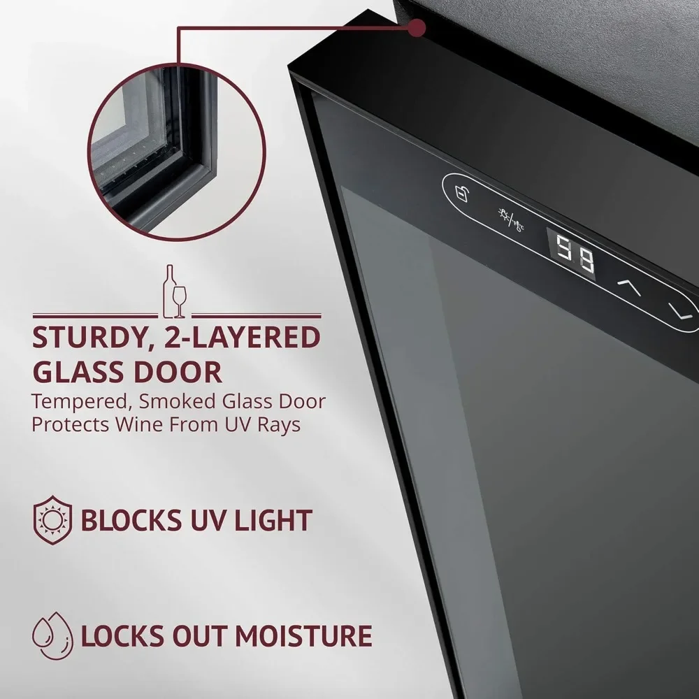 Большой отдельно стоящий холодильник для вина, погребный компрессор, емкость 12, бутылка с замком, цифровой контроль температуры
