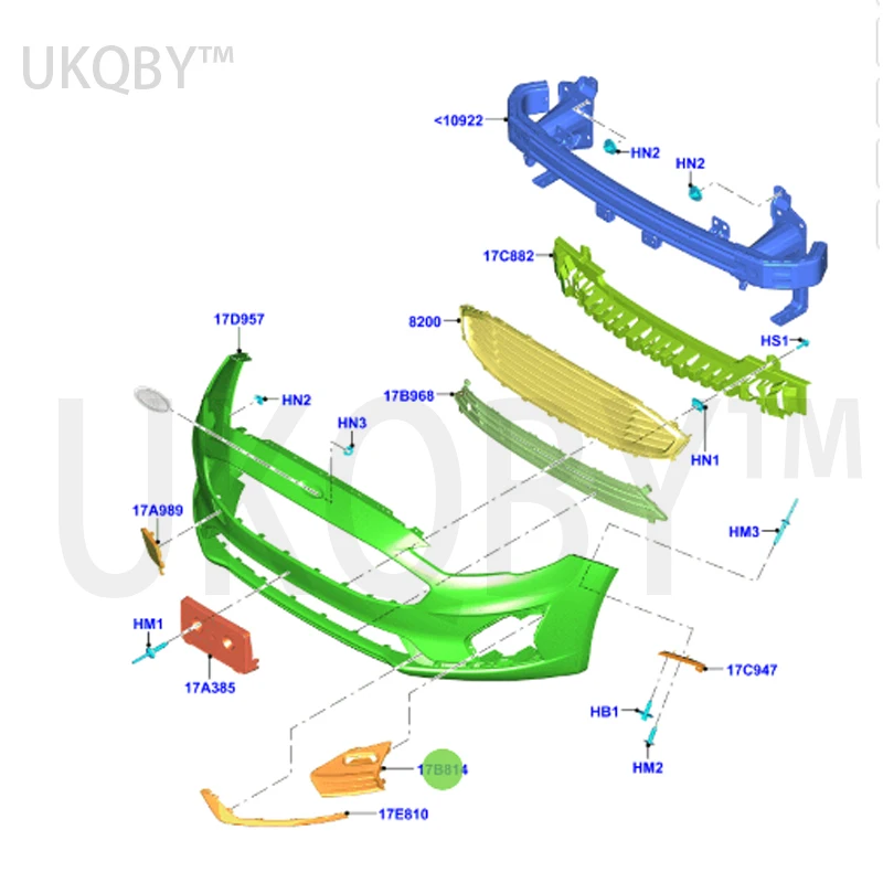 NE W MO ND EO 19กรอบไฟตัดหมอกเวอร์ชั่นอเมริกา KS7Z17B814AA ซ้าย KS7Z17B814AB ขวา