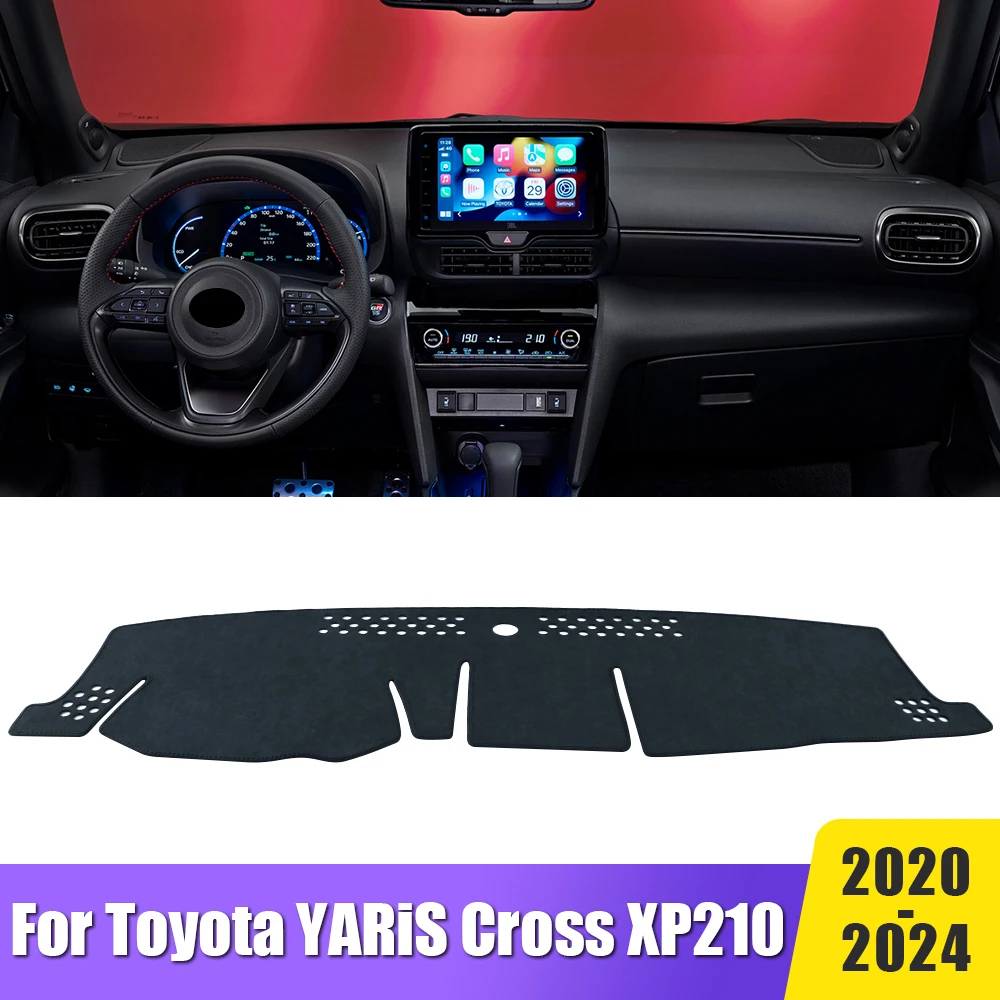 

Car Dashboard Cover Mat Instrument Panel Carpets Non-Slip Pads Accessories For Toyota YARiS Cross XP210 2020 2021 2022 2023 2024