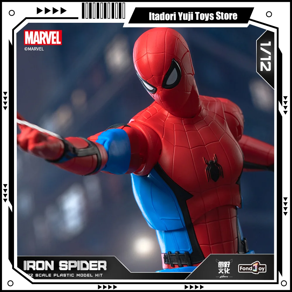 

Original Fondjoy 1/12 Marvel THE STARK SUIT SpiderMan Venom Assembly Anime Model Action Figure Movable Joints Collection Gift