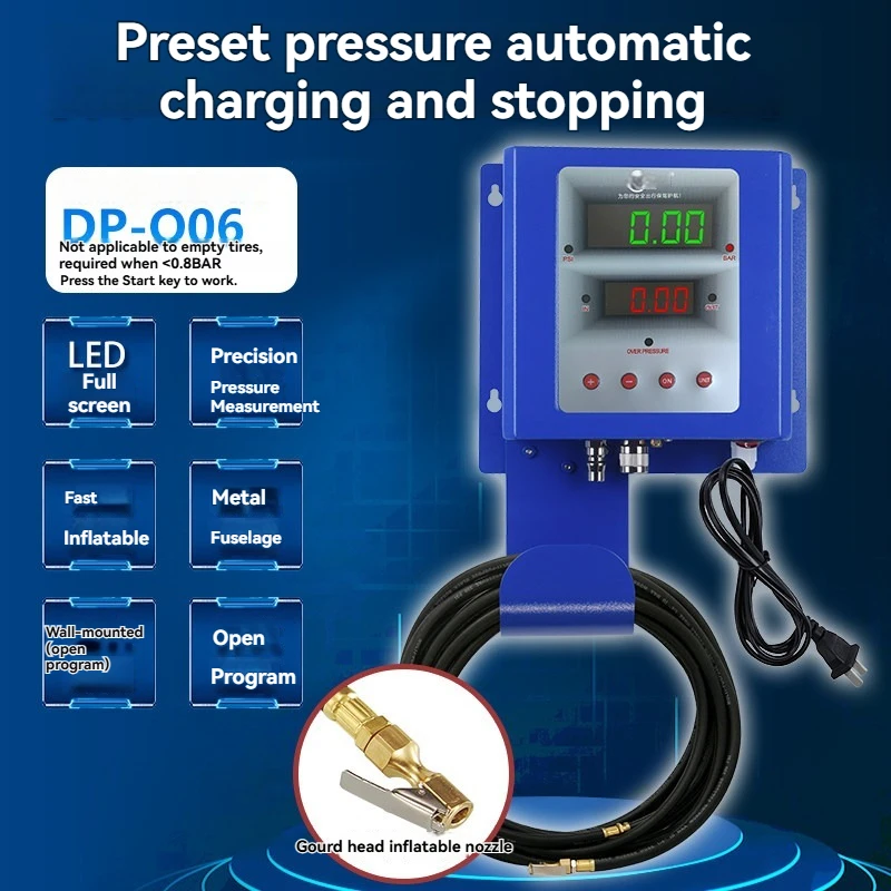 Automatic Tire Inflator with Preset Pressure for Inflating and Deflating Car Tires with Nitrogen