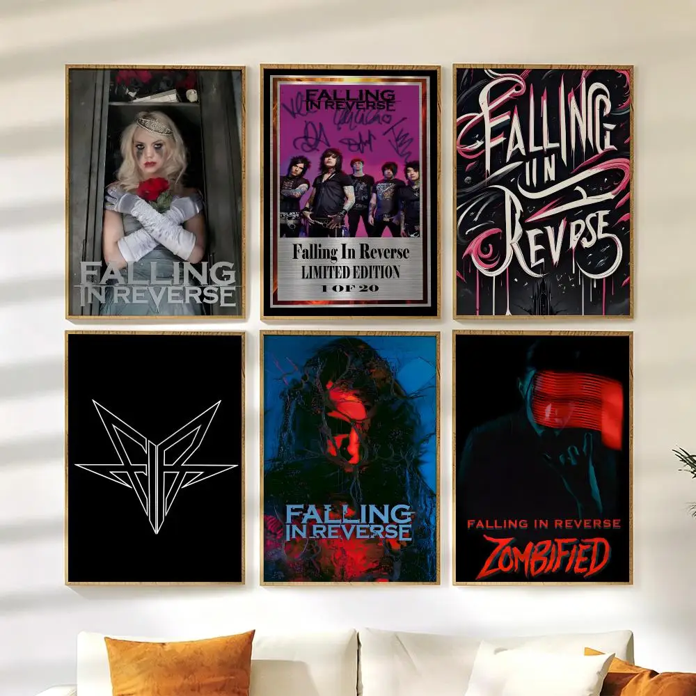 Falling in R-Reverse Poster Wall Stickers HD Painting Self Adhesive Art Decals for Bedroom Living Room Home Decor