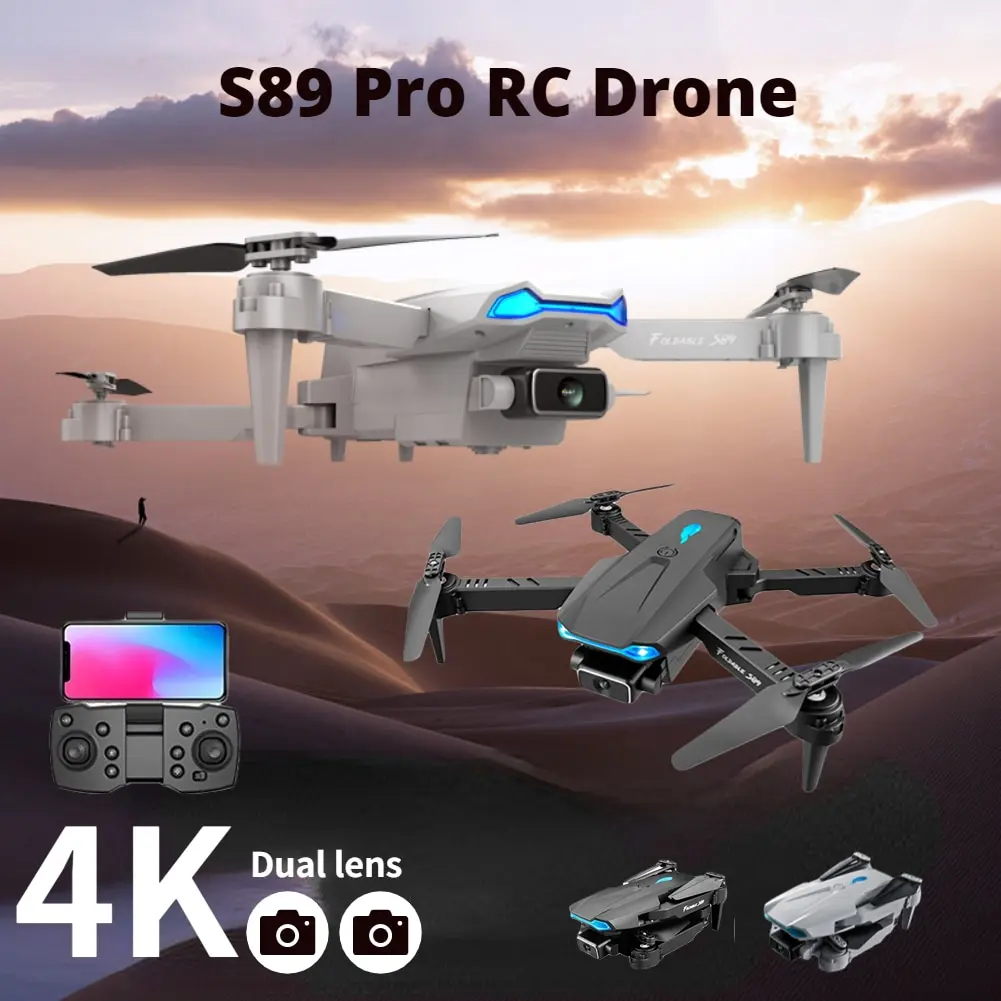 

New S89 Mini Drone 4k HD Dual Camera Profesional WiFi Fpv Drones Height Preservation RC Quadcopter Helicopters Smart Selfie