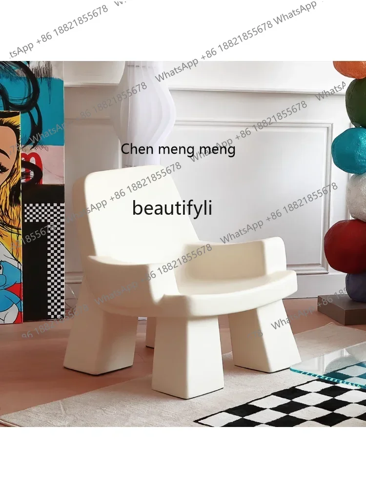 

ss7486 Custom Designer Danish Single Leisure Couch Nordic Chair Small Apartment Creative Sculpture Cream Chair chairs living roo