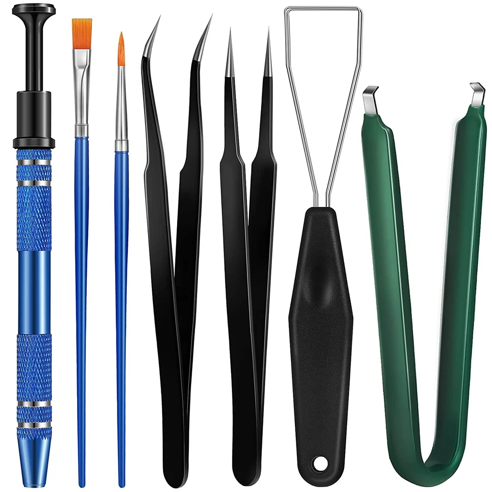 New Shown-7 Pieces Of Keyboard Lubricating Oil Switch Puller Kit IC Extractor Switch Puller Key For Removing Electronic Componen