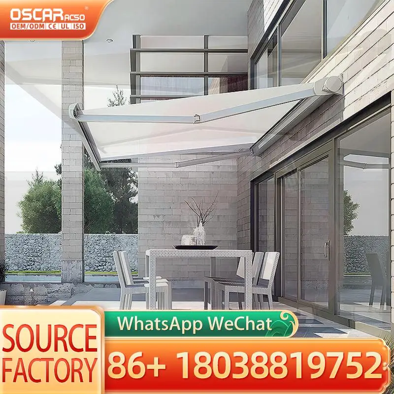 Motorized Retractable Aluminium Awning Full Cassette Design Waterproof for Outdoor Balcony Patio Italian Style Toldo Awning Retr