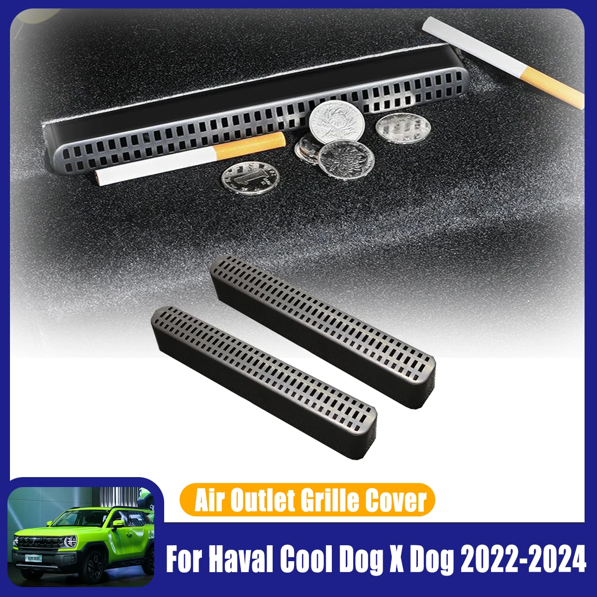 

For Great Wall Haval Cool Dog X Dog 2022-2024 Car Accessories Under-Seats Air Vent Outlet Covers Protector Anti Debris Dust Mesh