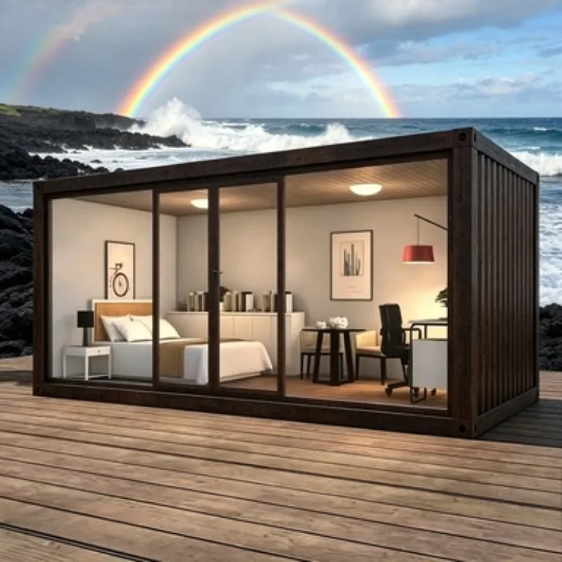 Prefab Folding House Container Home 20ft 40ft Portable Modular Mobile Living Villa Flat Pack Quick Assembly Steel