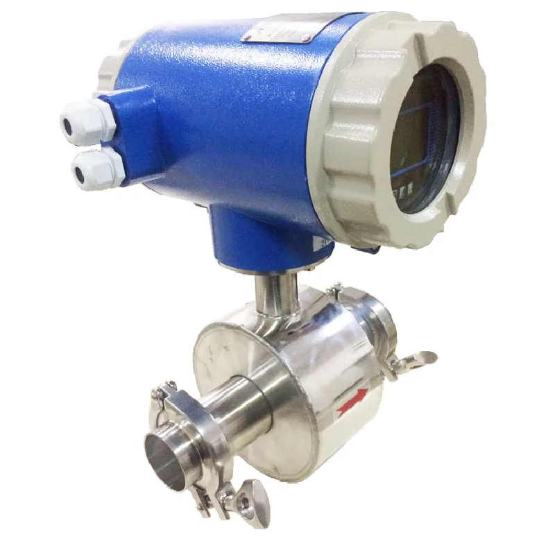 Sanitary Tri Clamp Electromagnetic Flow Meter DN25 DN32 DN40 DN50 Water Milk Liquid Smart LCD Magnetic Flowmeter