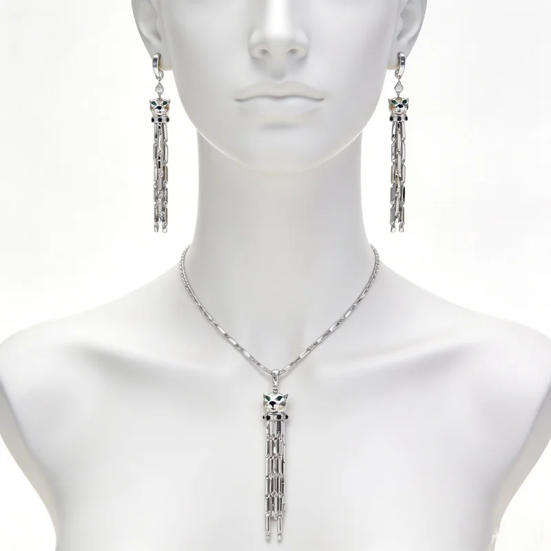 designer-collection-style-dinner-party-necklace-earrings-inlay-cubic-zircon-tassels-leopard-pendant-chain-jewelry-sets