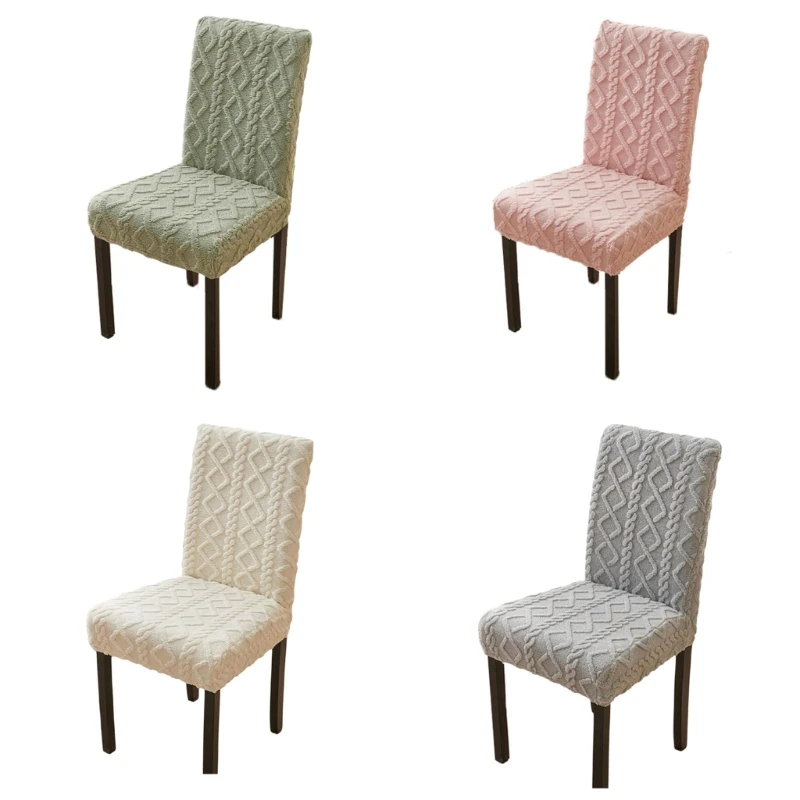 Chair Covers for Dining Room Soft Jacquard Stretch Chair Slipcover for Large Size Dining Chair Washable Removable Chair Protect