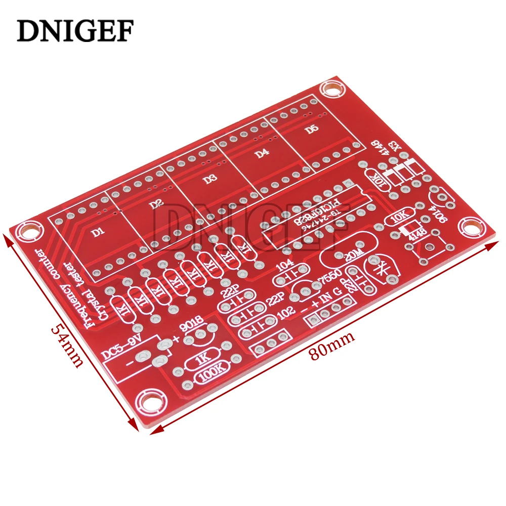 DNIGEF 1HZ-50MHZ DIY Kits Crystal Oscillator Frequency Counter Meter Digital LED tester meter