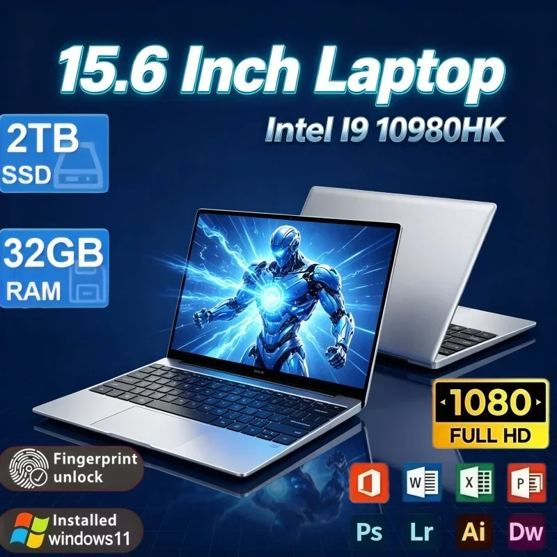 15.6 Inch All‑Purpose Laptop Intel Core I9‑10980HK 32GB RAM 2TB SSD Windows 11 Laptop For Daily Study Work Entertainment
