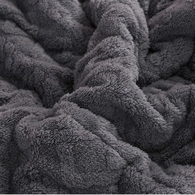 Solid Color Three-layer Thicken Warm Comfortable Blanket Winter Single Double Student Dormitories Soft Skin Friendly Blankets