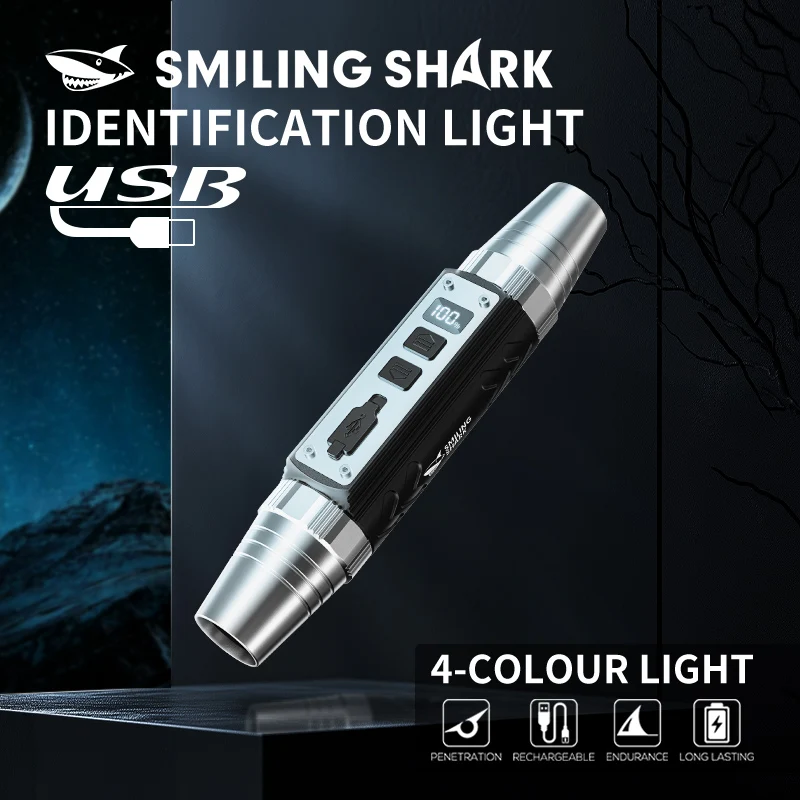 SMILING SHARK Flashlight LED Jade Flashlight Rechargeable 6Mode  Waterproof Outdoor Identification Detection ZYD218