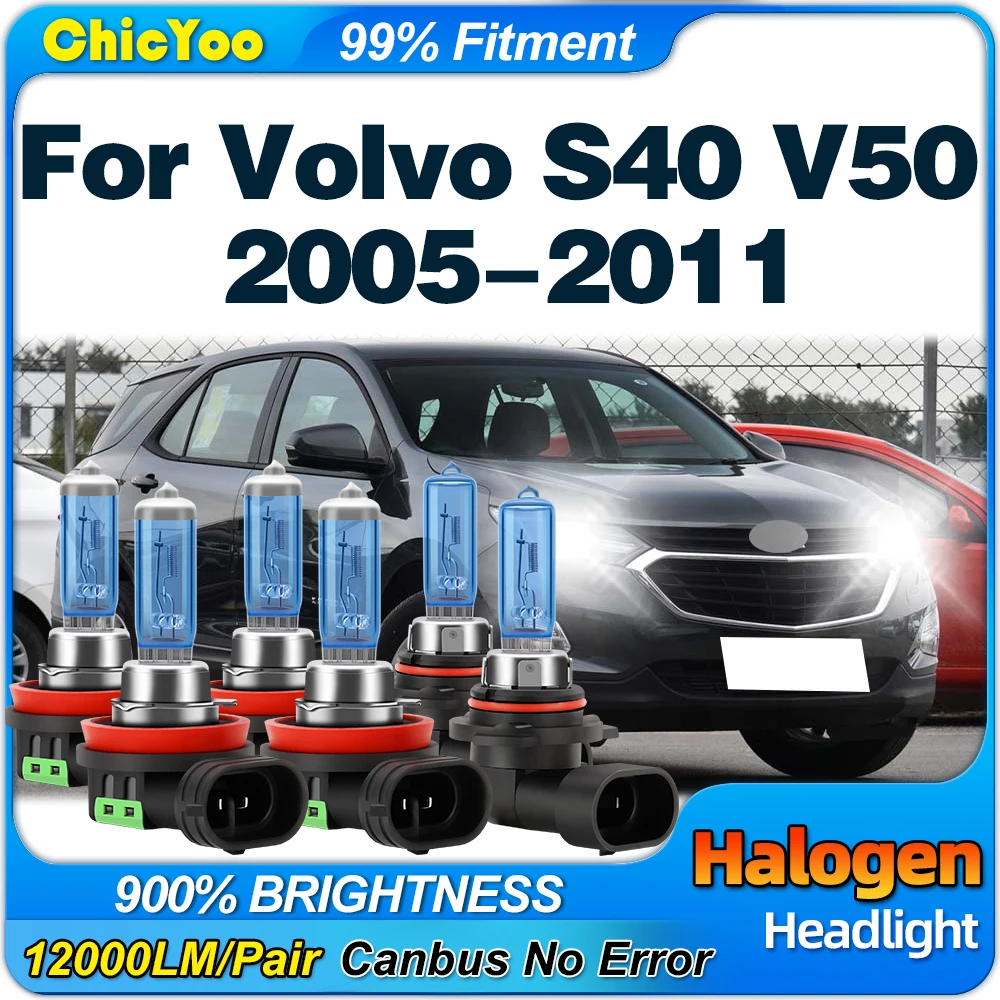 

30000LM 300W Car Halogen Lamp Bulb 6000K Front Headlight 12V Fog Light For Volvo S40 V50 2005 2006 2007 2008 2009 2010 2011