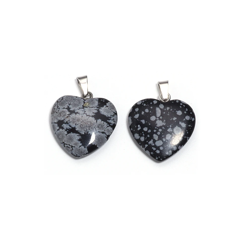 Natural Stone Mix Color Heart Shape Charms for DIY Making