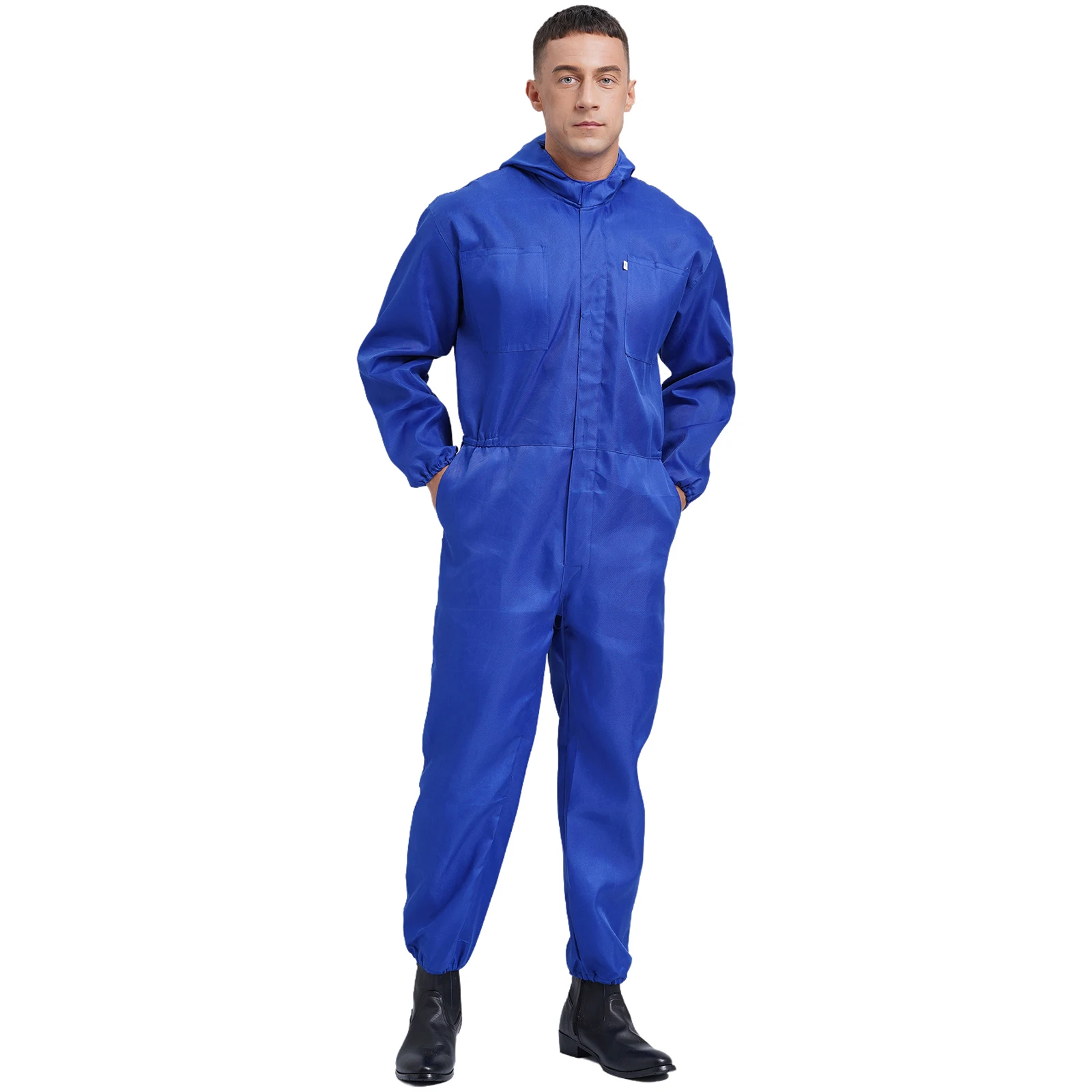 Tute uniformi da meccanico unisex Tute da uomo con tasche grandi Tute Salopette per operaio da officina Tuta con cappuccio antipolvere