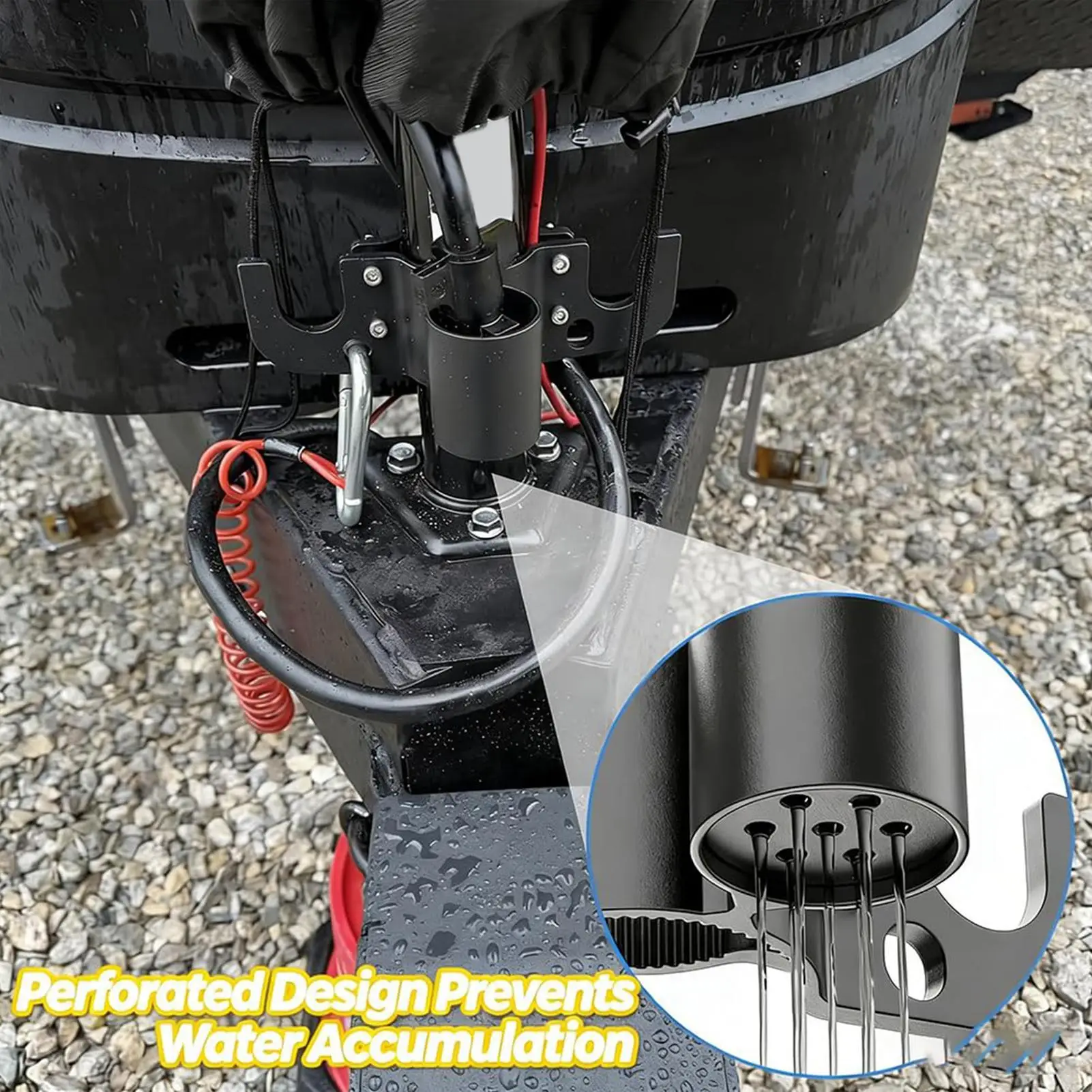 

Trailer Towing Chain Organizer Anti-Rust Aluminum Wire Harness Hanger RV Chain Organizer With 7 Way Plug Holder For RV Tow Truck