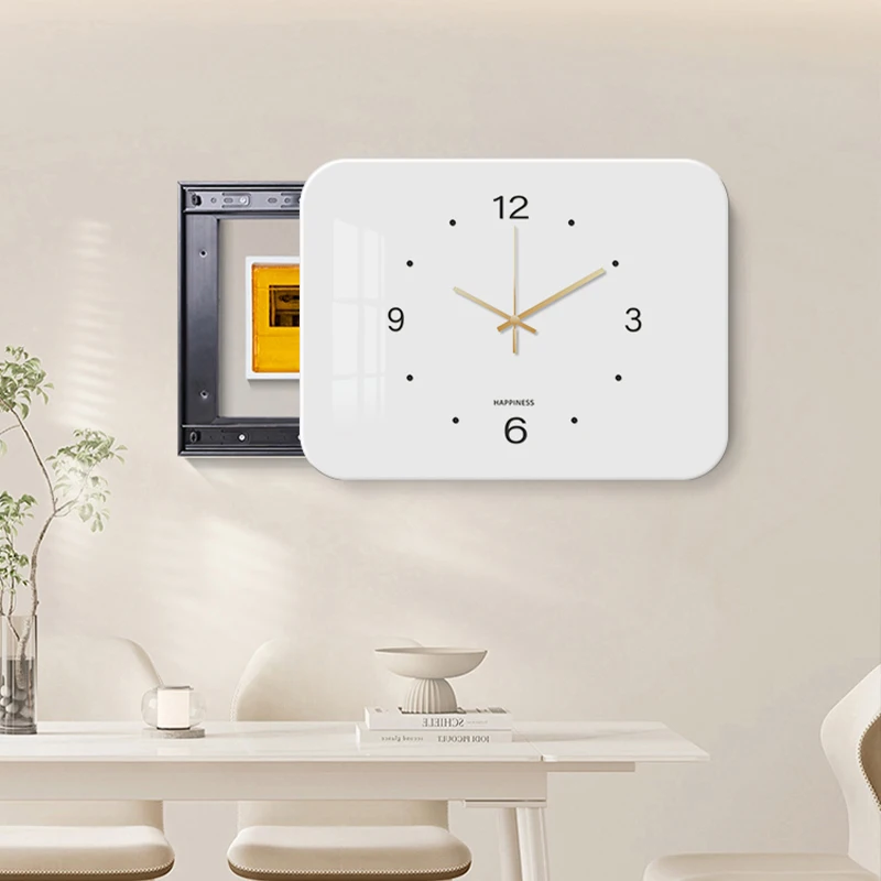 Minimalist black and white meter box decorative painting distribution weak current switch  blocking hanging painting