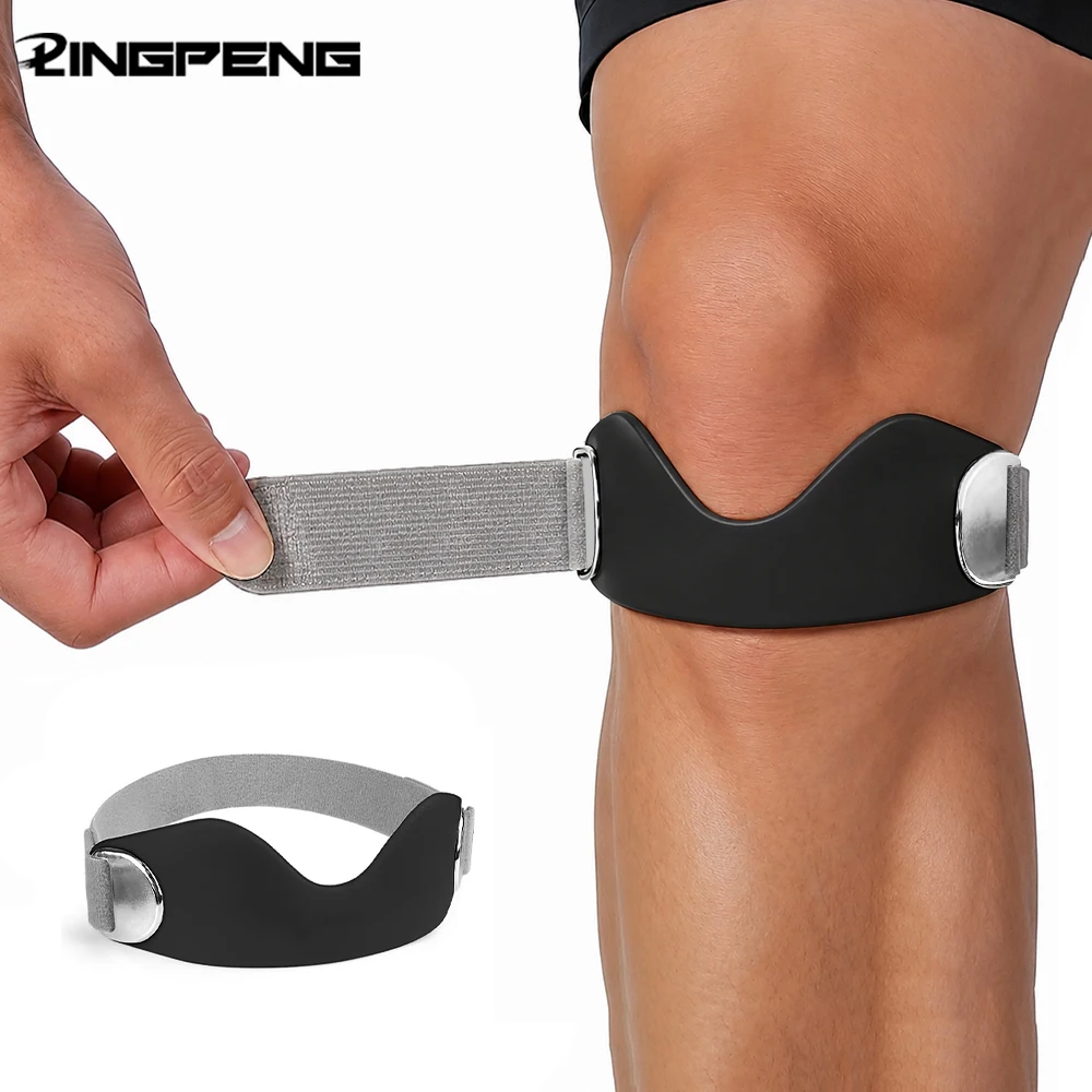1 Stück Patellasees-Stützgurt – verstellbare Silikon-Kniestütze zur Schmerzlinderung – rutschfestes Patella-Band für das Knie von Pullovern