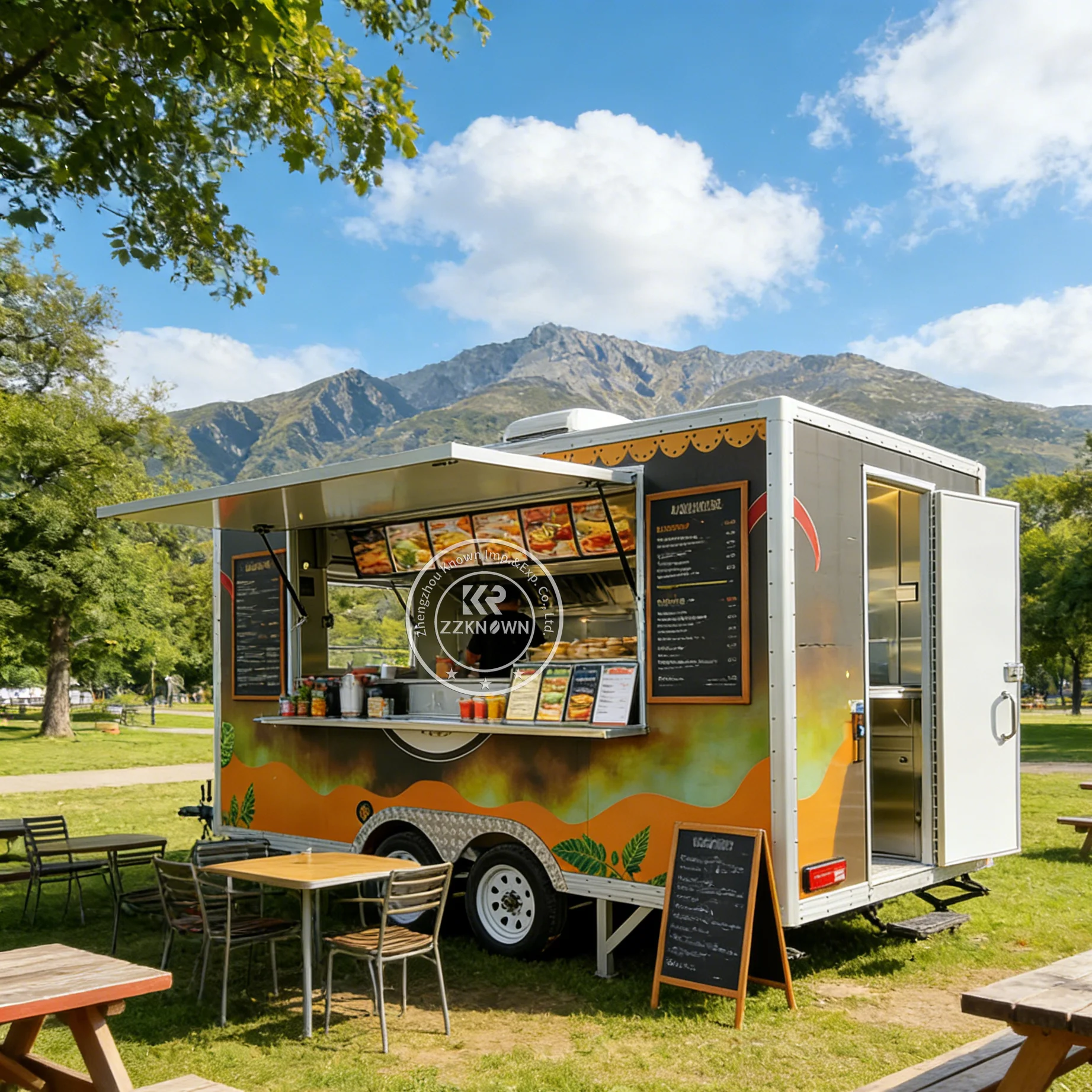 

CE Certified Mobile Bbp Food Truck Portable Food Van Pizza Burger Trailer Truck Trailer With Full Kitchen Equipment