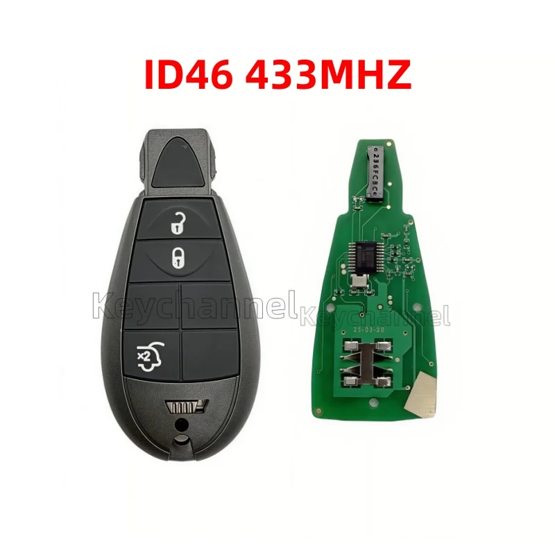 Keychannel 1pcs Car Key Remote M3N5WY783X Smart Key ID46 433MHZ Fob for Jeep Renegade Grand for Chrysler 300C for Dodge Voyager