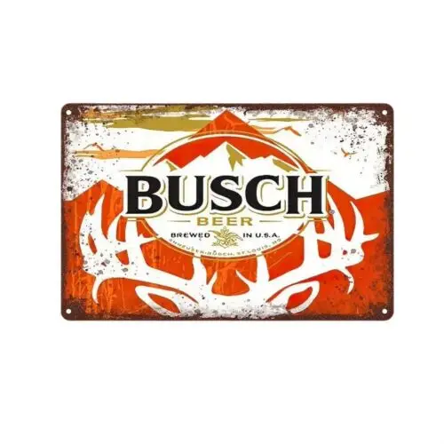 Busch Beer Vintage Metallschild Rustikale Retro Wandkunst Männerhöhle Dekor