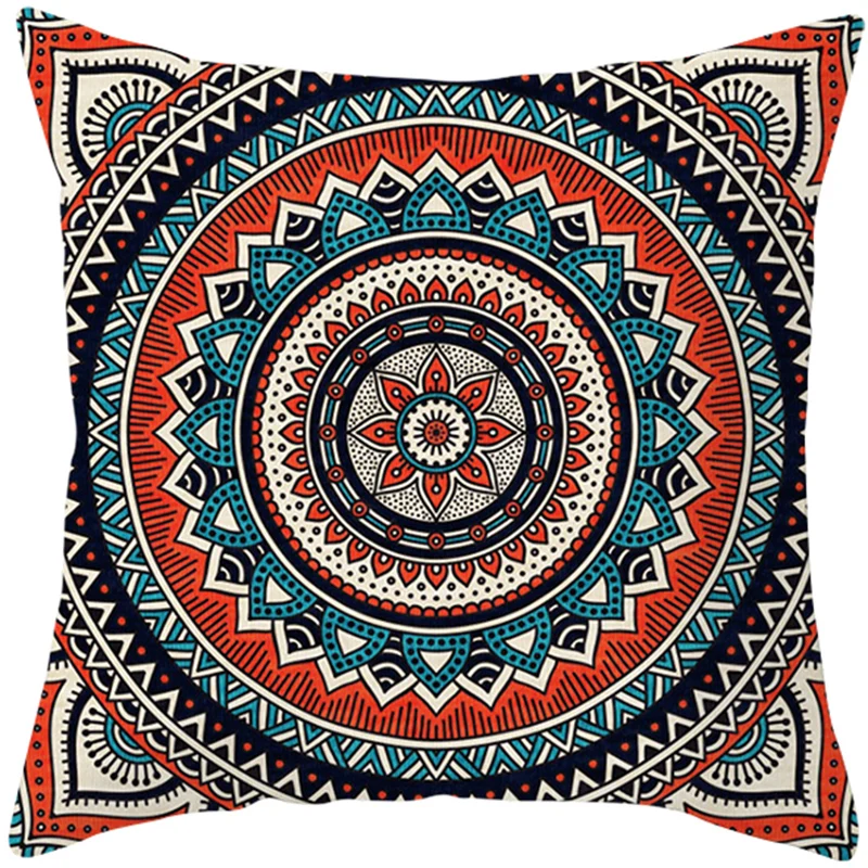 Mandala Print Square Pillowcase Home Decor Car Sofa Cushion Cover