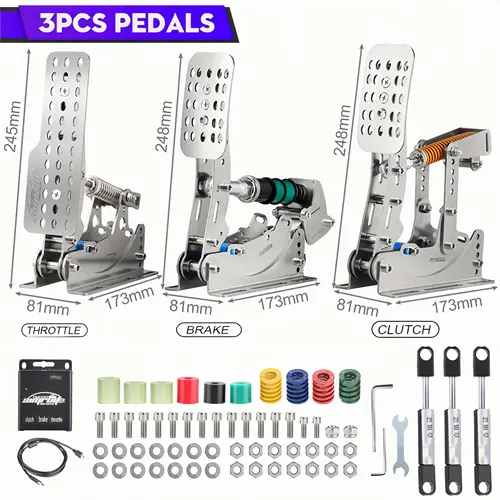 SimRuito Sim Racing LoadCell Pedals 3mm stainless steel Racing Simulator Cockpit Pedals For Pc Game Gear pedal for wheel - Image 12