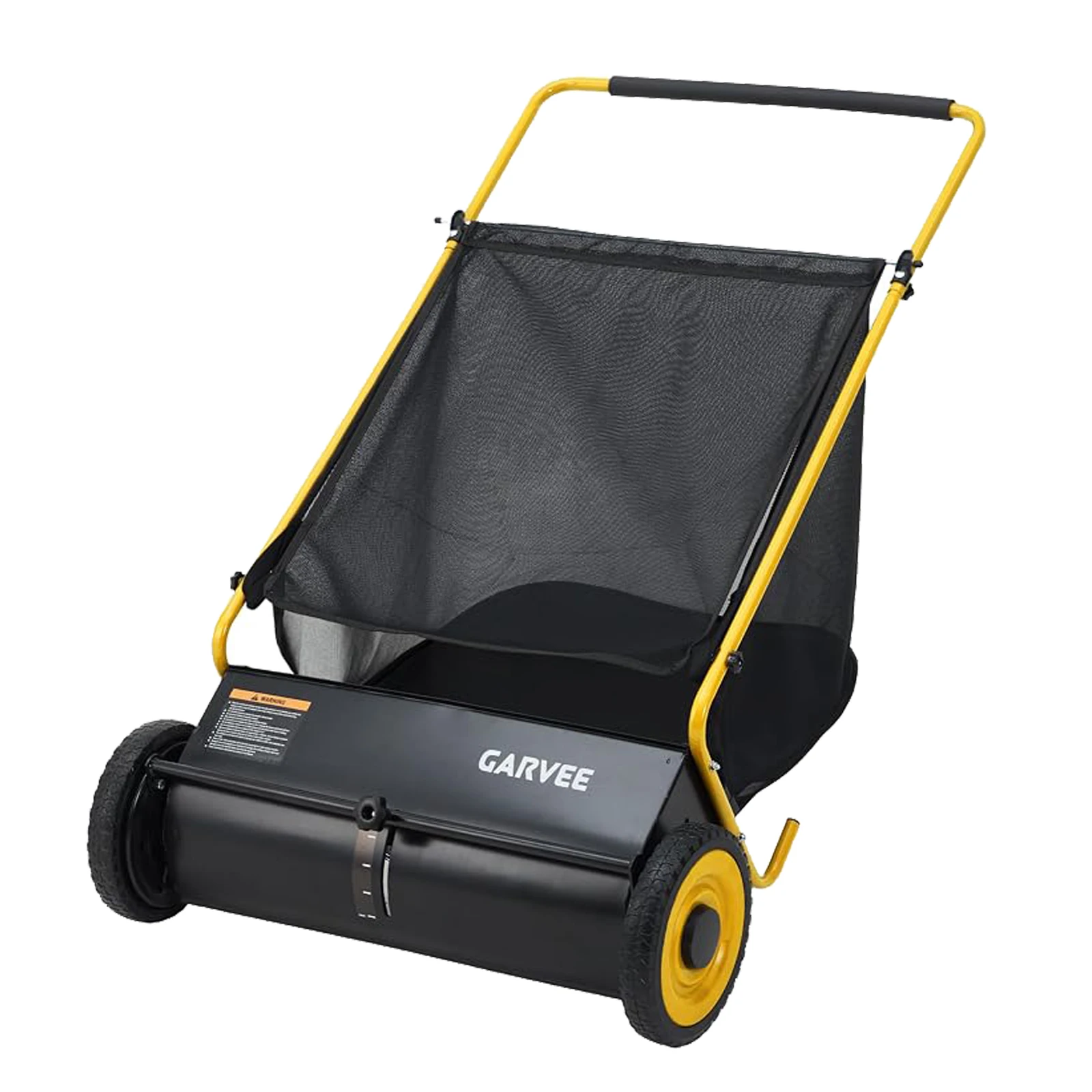 Push Lawn Sweeper, 26In Heavy Duty Leaf Sweeper with 4 Brushes & Bag, Adjustable Height Steel Frame Leaf,Manual Yard Sweeper for Collector for Yard, Lawn, Garden, Patio
